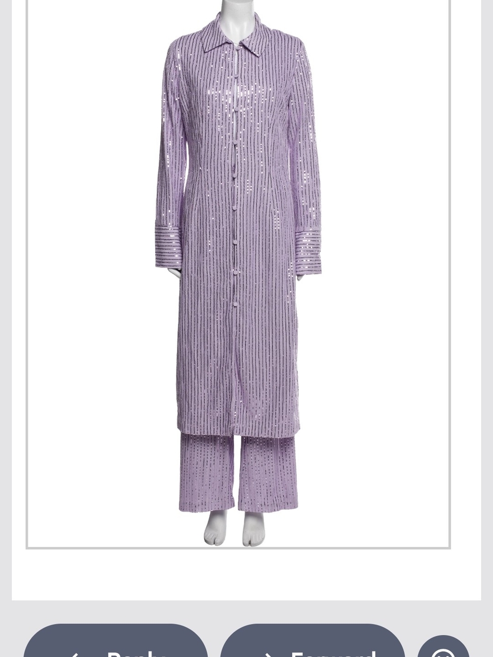Stine Goya Lilac Sequin Long Jacket With Pants M